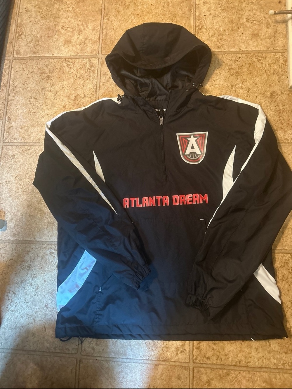 Atlanta Dream Black Hooded Windbreaker Jacket size large wnba basketball